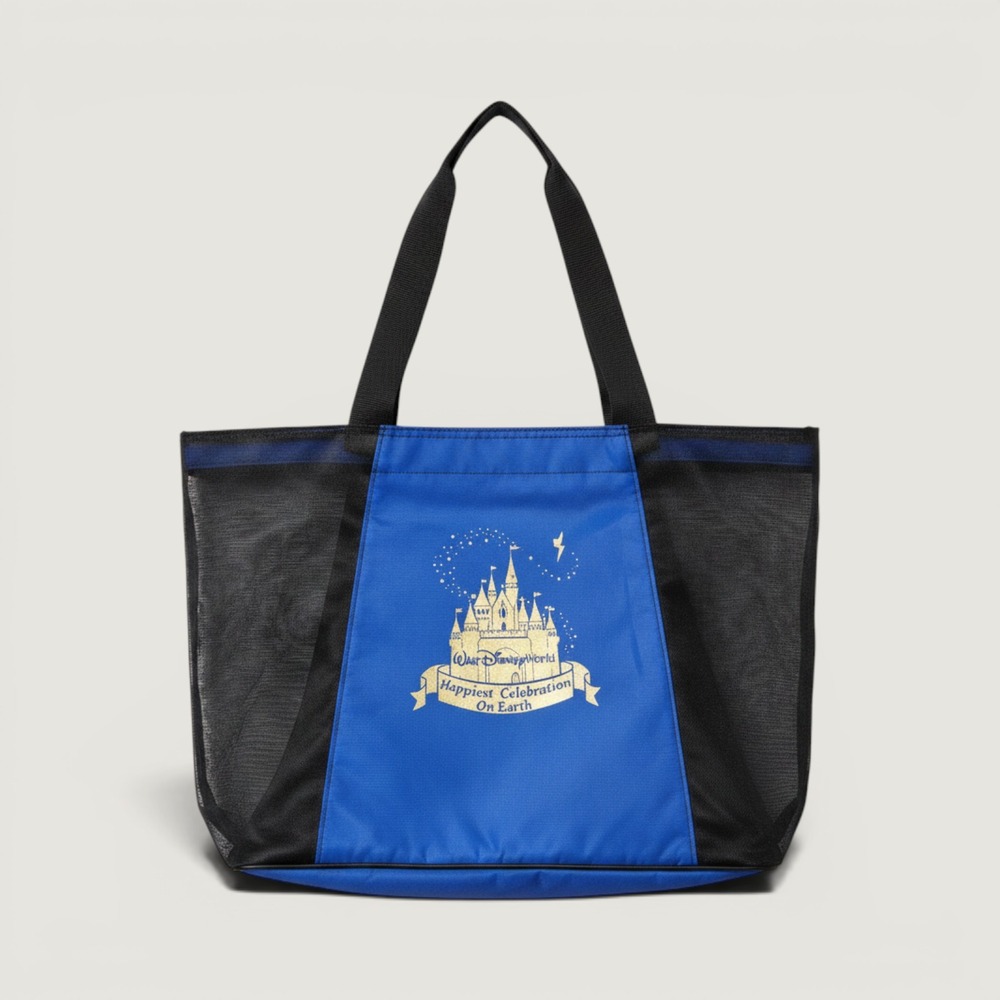 Vintage Walt Disney World Happiest Celebration On Earth Blue Mesh Tote Bag Y2K